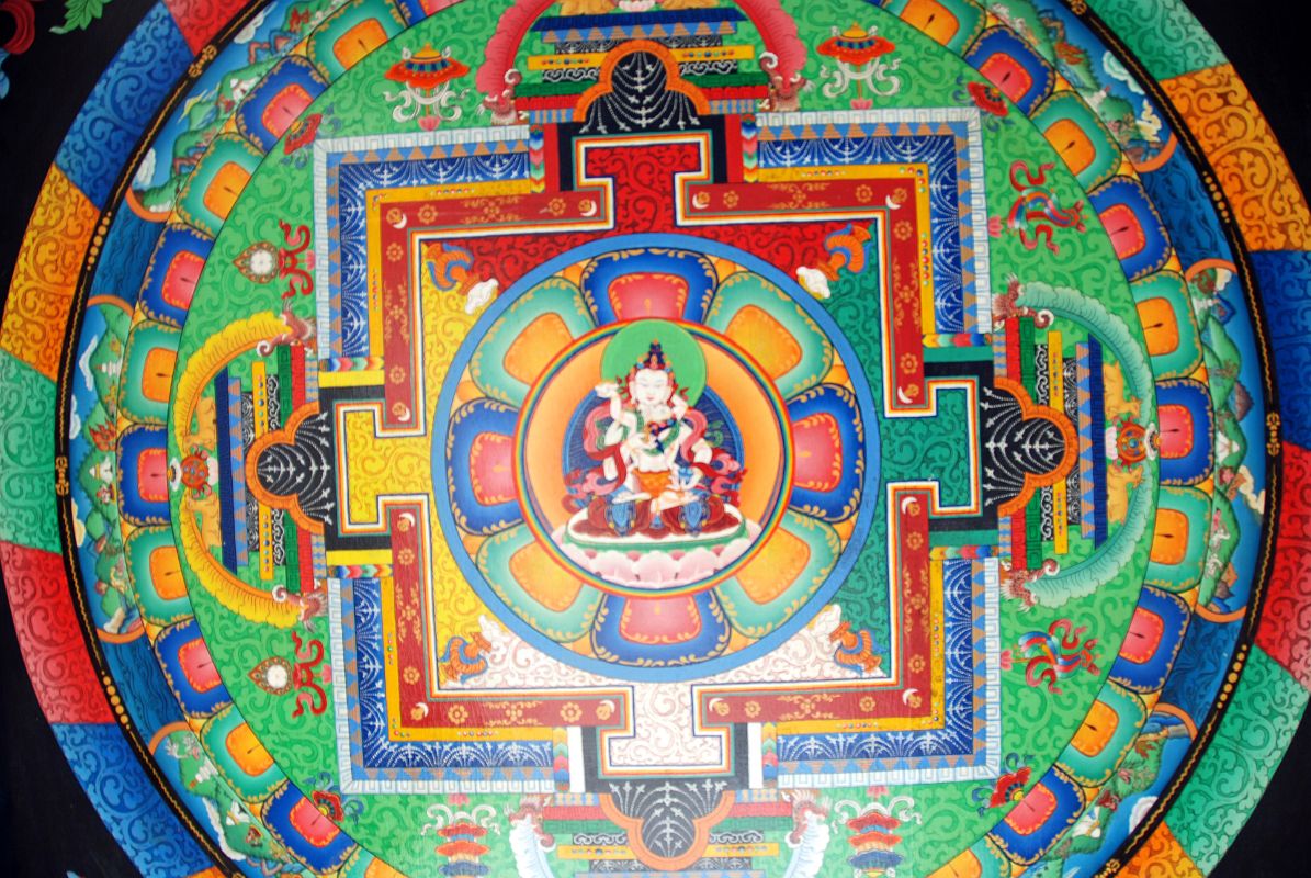 04 Tengboche To Dingboche - Kani With Painting Of Vajrasattva Yabyum Mandala Before Pangboche